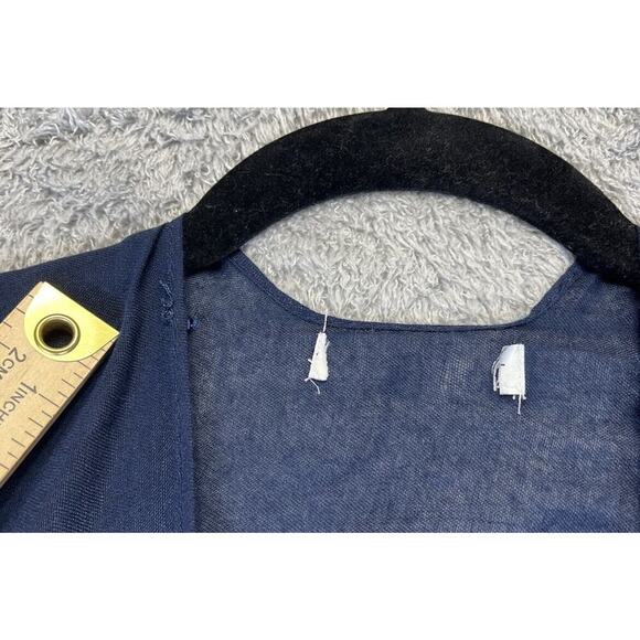 Womens Kimono One Size Blue Orange Embroidered Tackles Boho Art To Wear - Picture 7 of 9